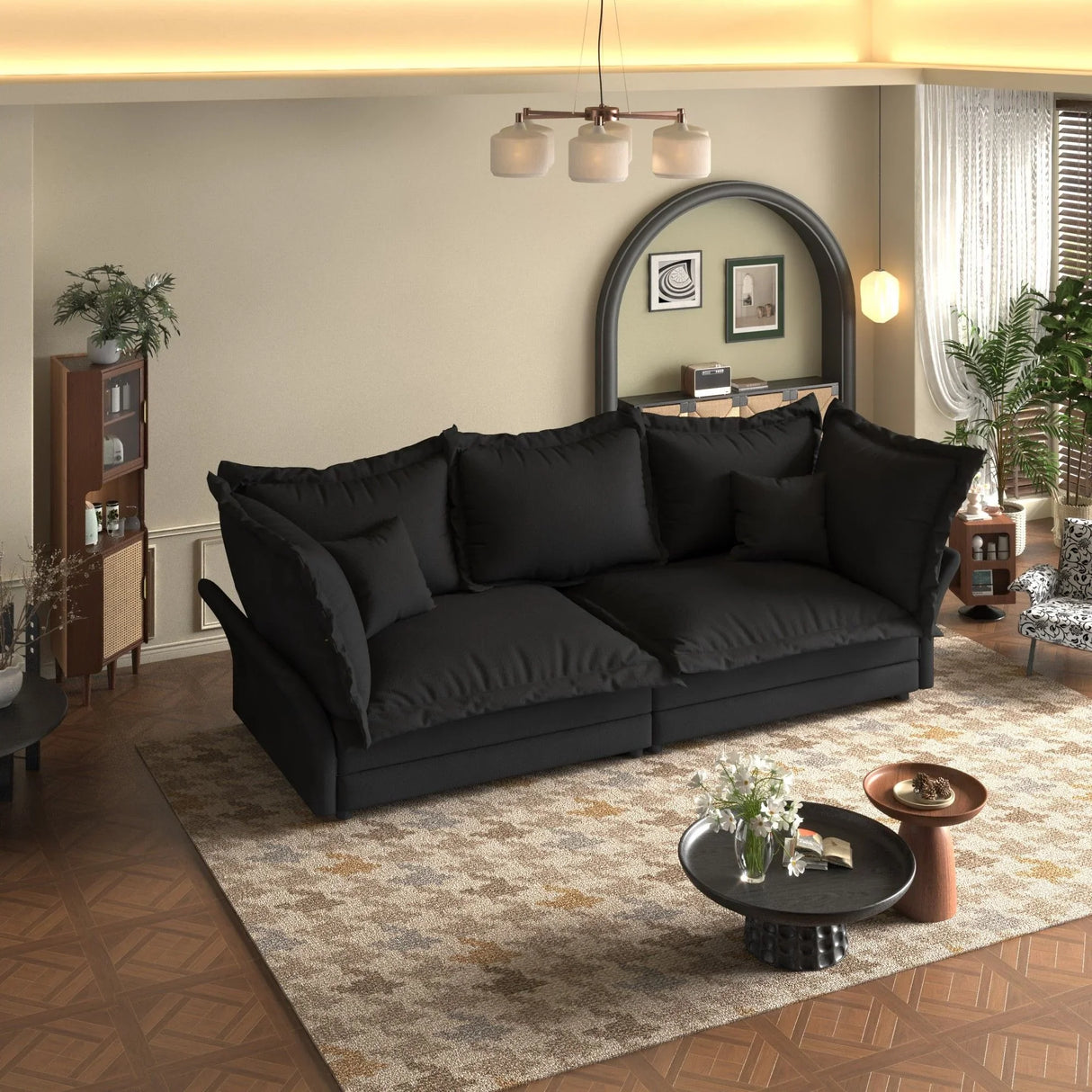 Modern Comfy Upholstered Sofa Cloud Couch, Deep Seat Couches With Multiple Large Soft Pillows - Furniture Home Direct