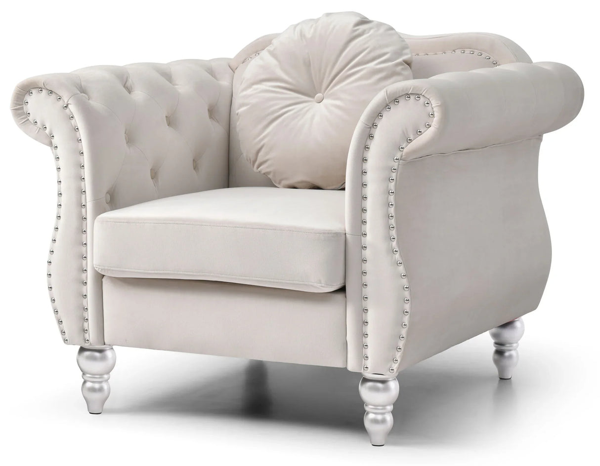 Chic Transitional Flared Arm Chair - Furniture Home Direct