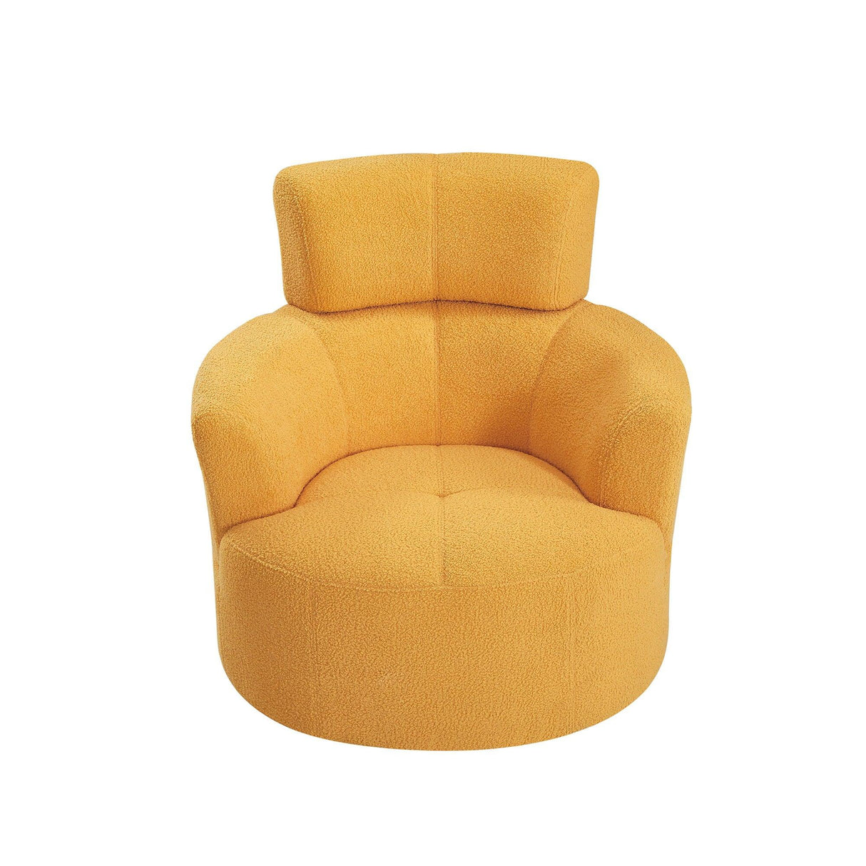 360° Swivel Chair Upholstered Accent Barrel Chair With Adjustable Headrest - Furniture Home Direct
