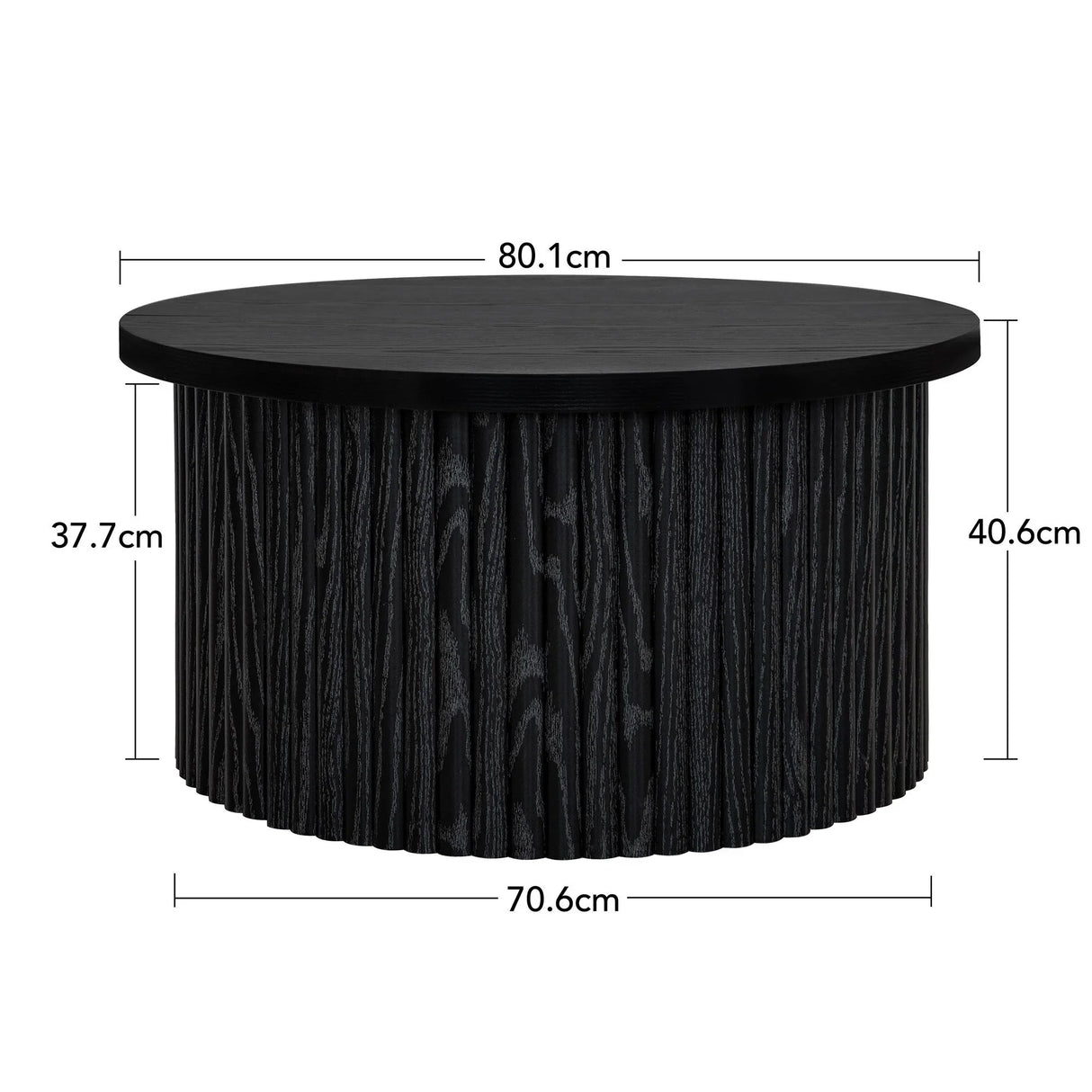Coffee Table, Round Coffee Table, Modern Side Tables Accent End Table For Living Room, Apartment - Black - Furniture Home Direct