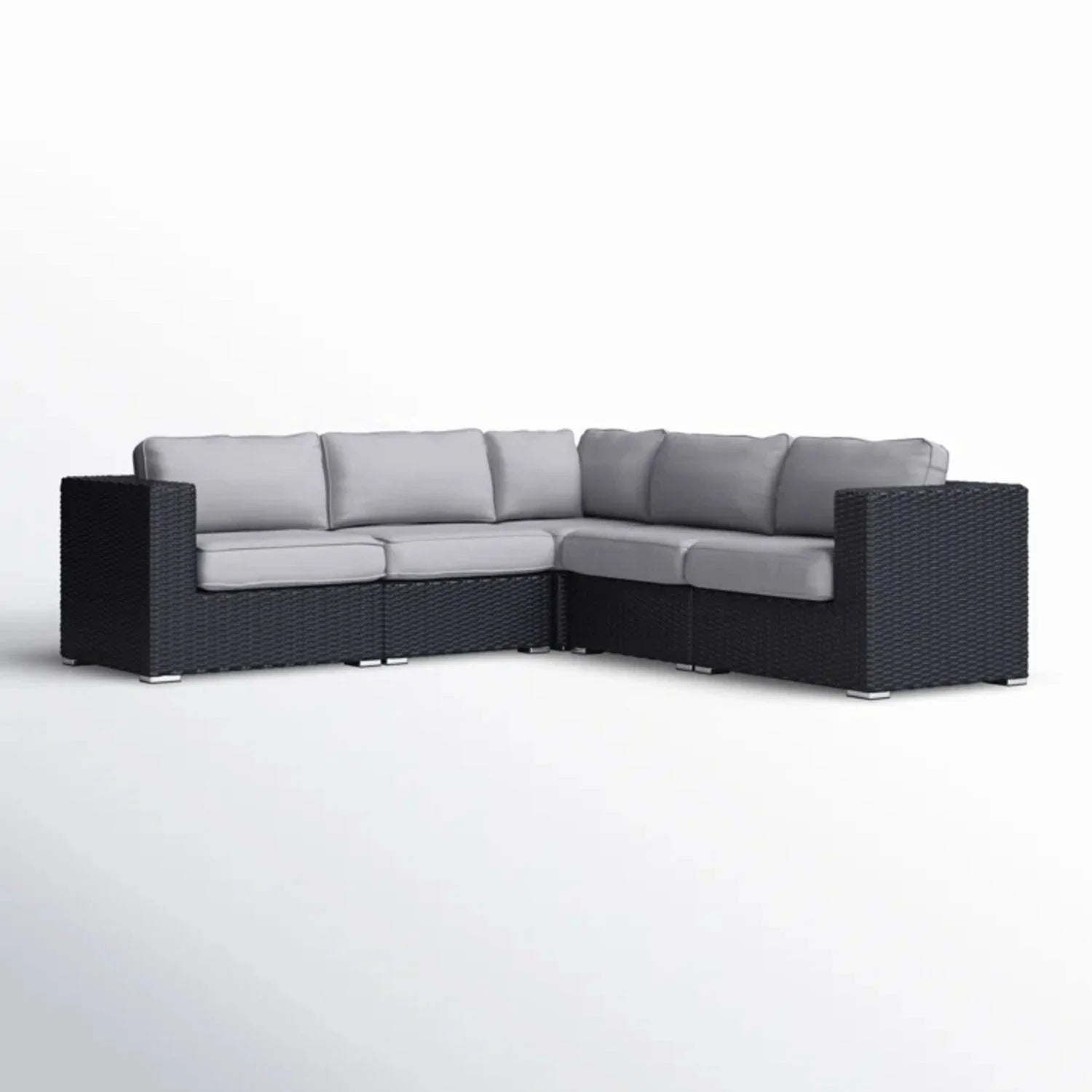 Luxurious Wicker Patio Sectional With Weather Resistant Sunbrella Cushions - Furniture Home Direct