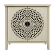 Hollow Carved 2 Door Accent Cabinet Sideboard Buffet Storage Cabinet With Adjustable Shelf For Entryway Living Room Bedroom - Natural - Furniture Home Direct