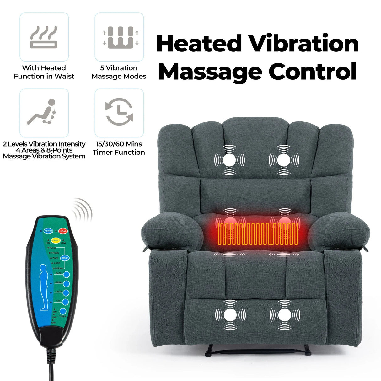 Massage Recliner Chair Sofa With Heating Vibration - Furniture Home Direct