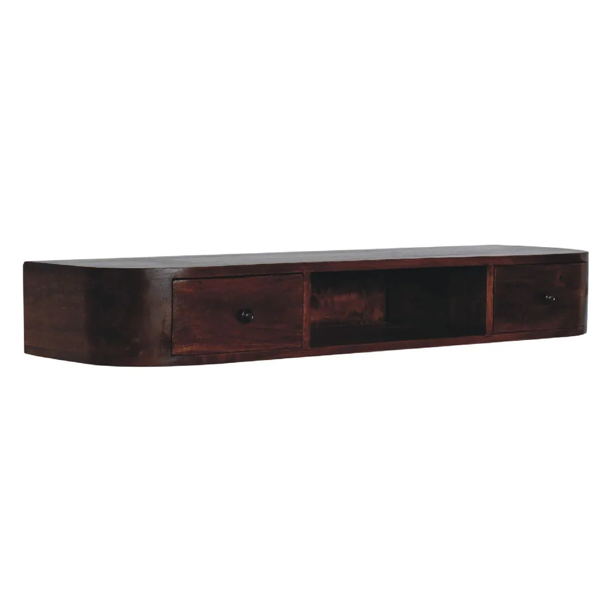 Lunar - 2 Drawer Floating Console - Chestnut - Furniture Home Direct