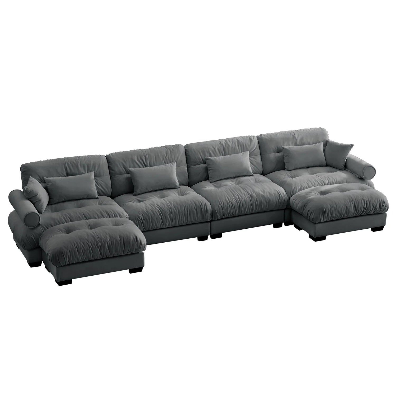 Super Comfort Oversized Modular Sectional Sofa With Movable Ottoman - Furniture Home Direct
