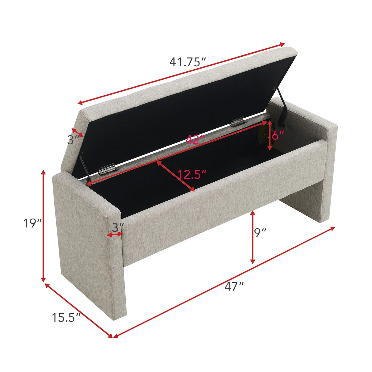 Modern Upholstered Large Bed End Bench With Storage - Furniture Home Direct