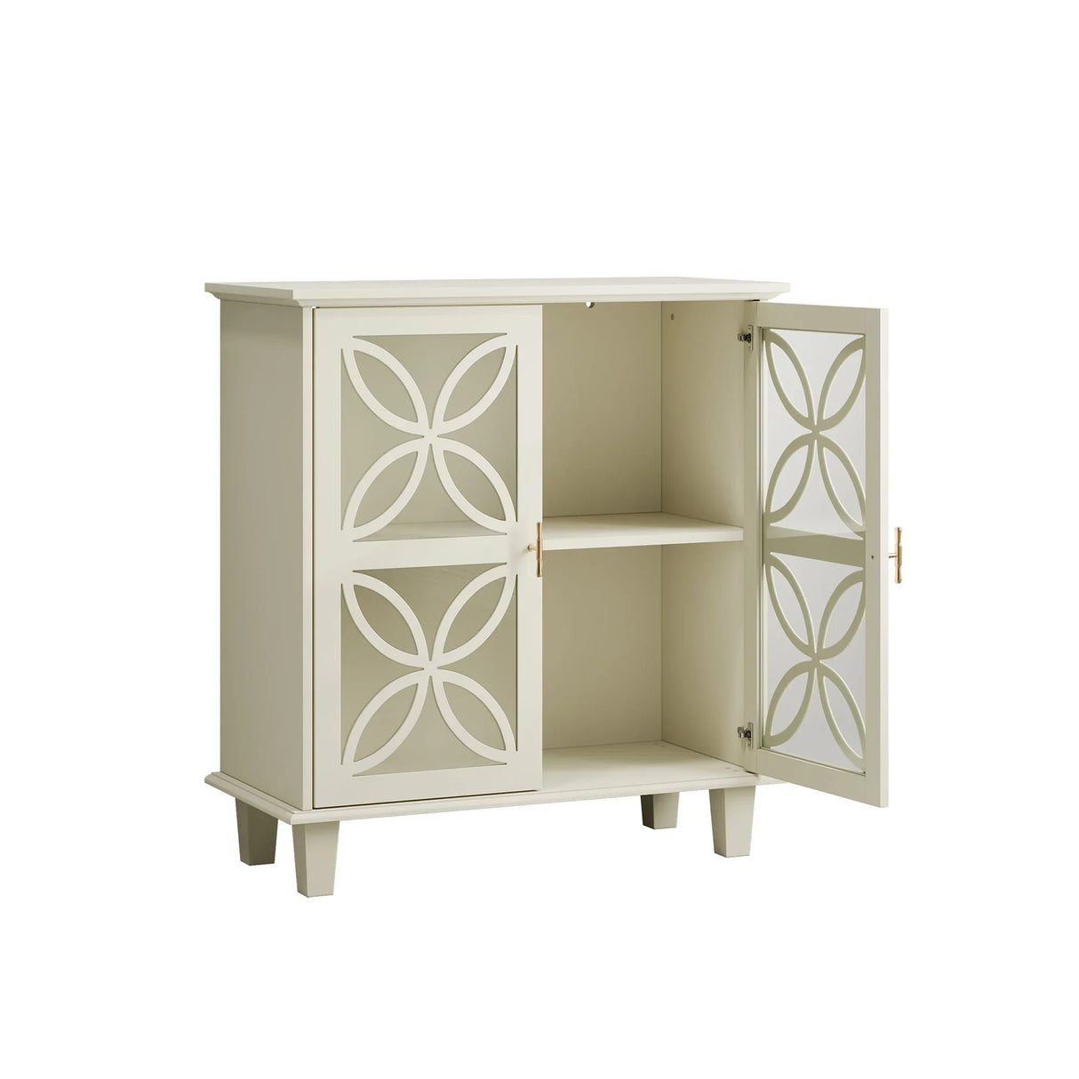 Modern Cabinet With Storage and Adjustable Shelves - Cream - Furniture Home Direct