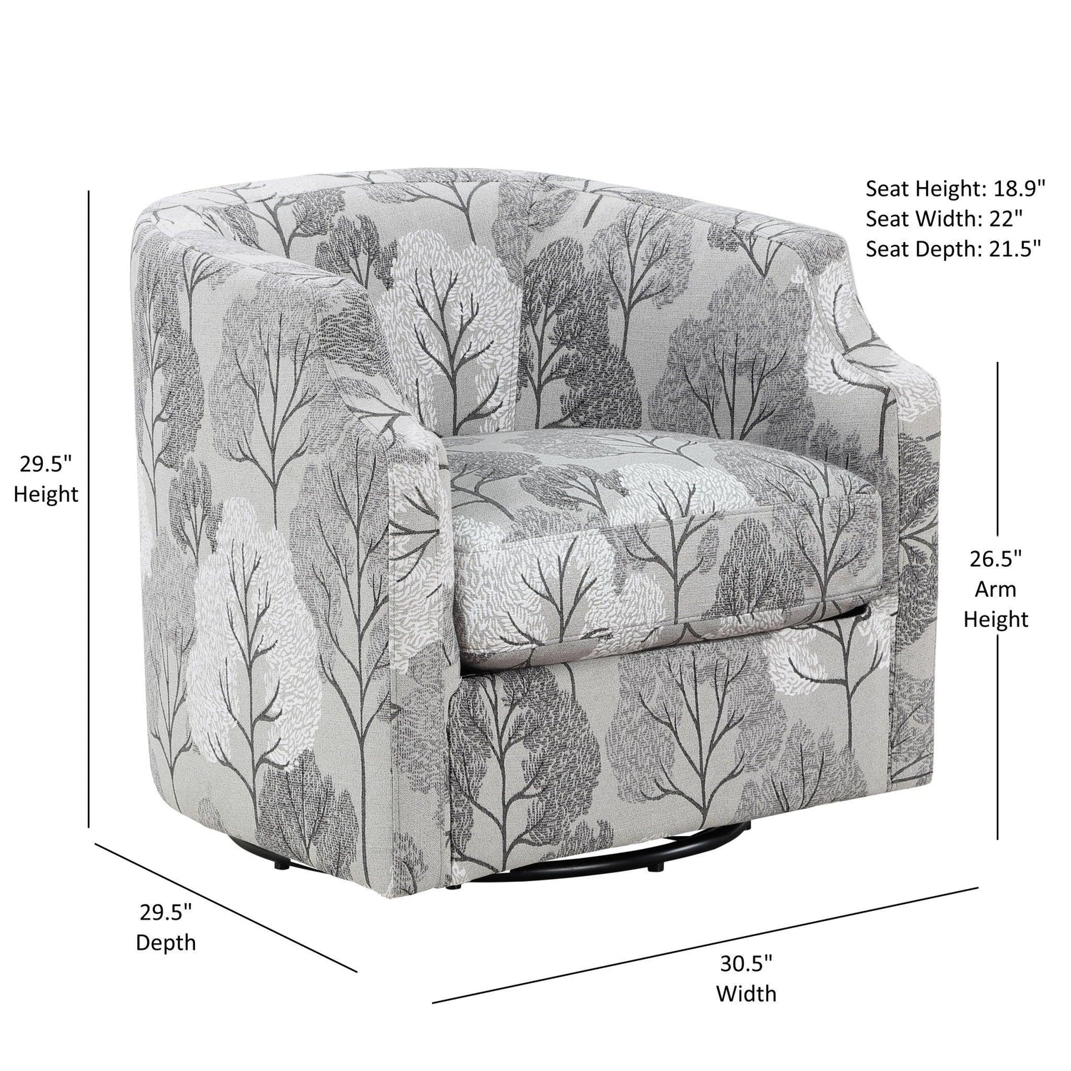 Isabelle - Swivel Glider Barrel Chair - Furniture Home Direct
