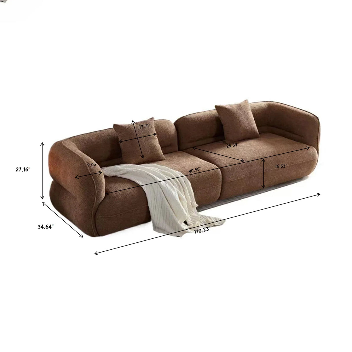 Sectional Sofa With Durable Fabric, Solid Wood Frame, And High Density Sponge Fill - Furniture Home Direct