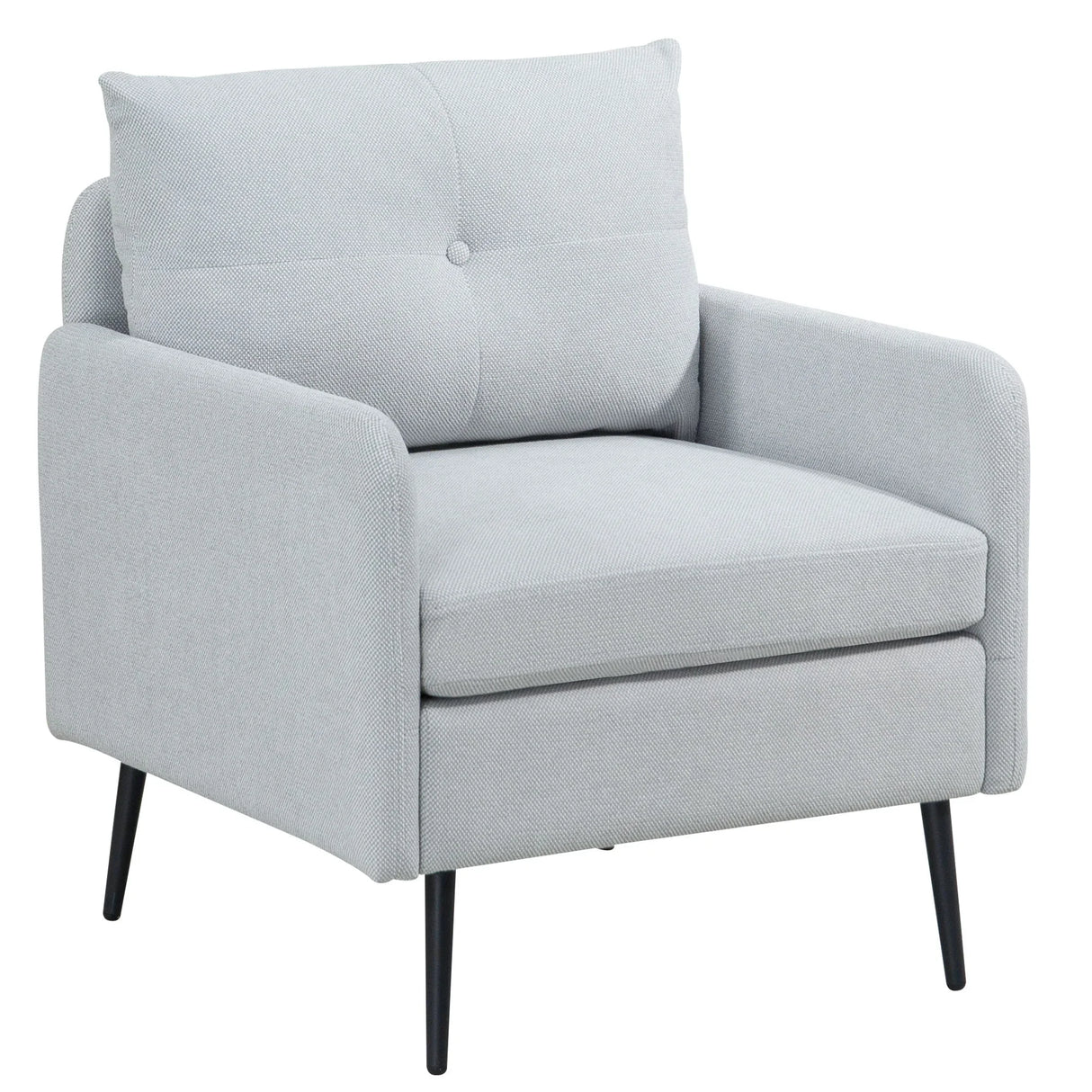 Contemporary Accent Chair With Metal Legs, Comfy Chenille Fabric Armchair - Furniture Home Direct