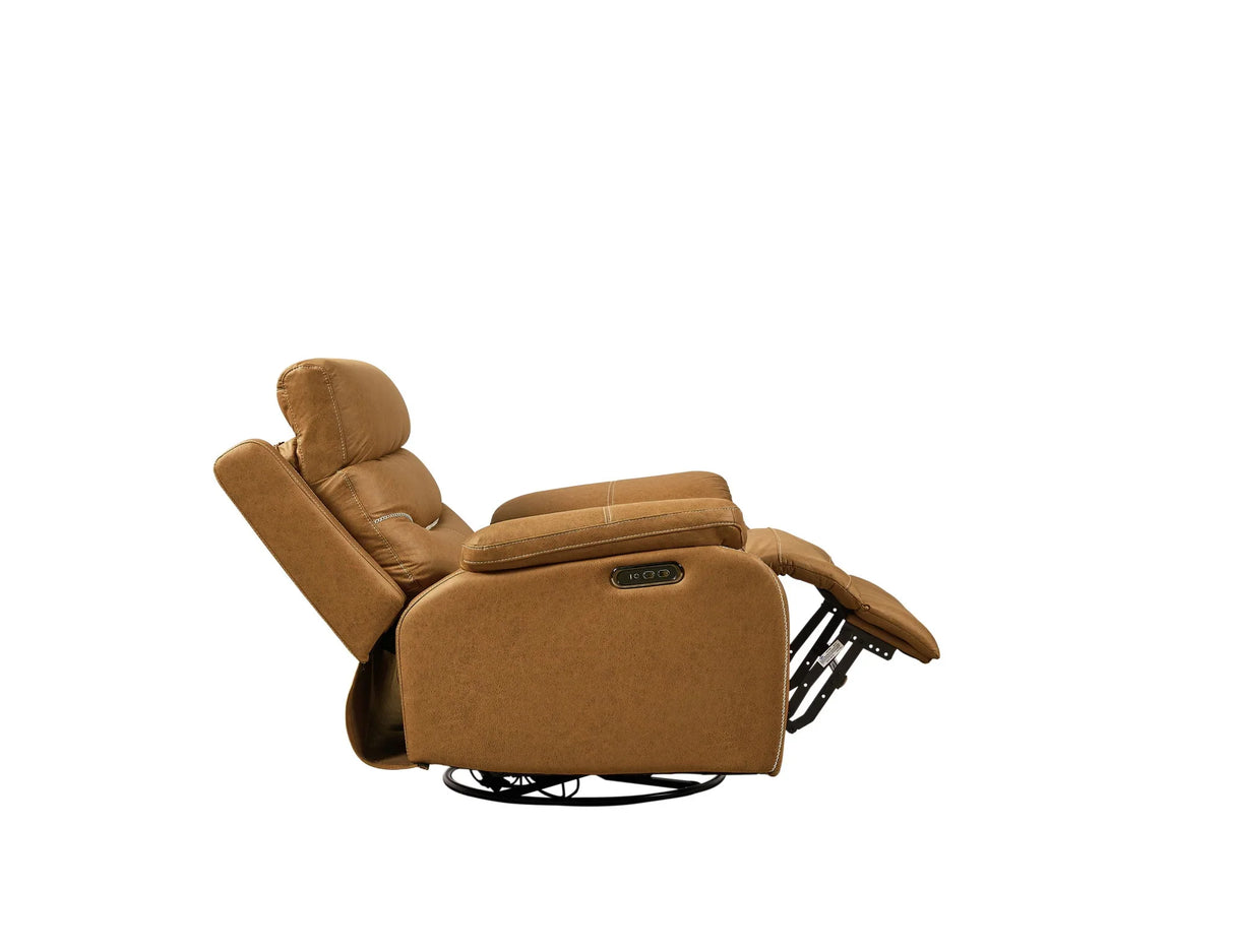 Dual Okin Motor Rocking And 240° Swivel Single Sofa Seat Recliner Chair Infinite Position, Head Rest With Power Function - Furniture Home Direct