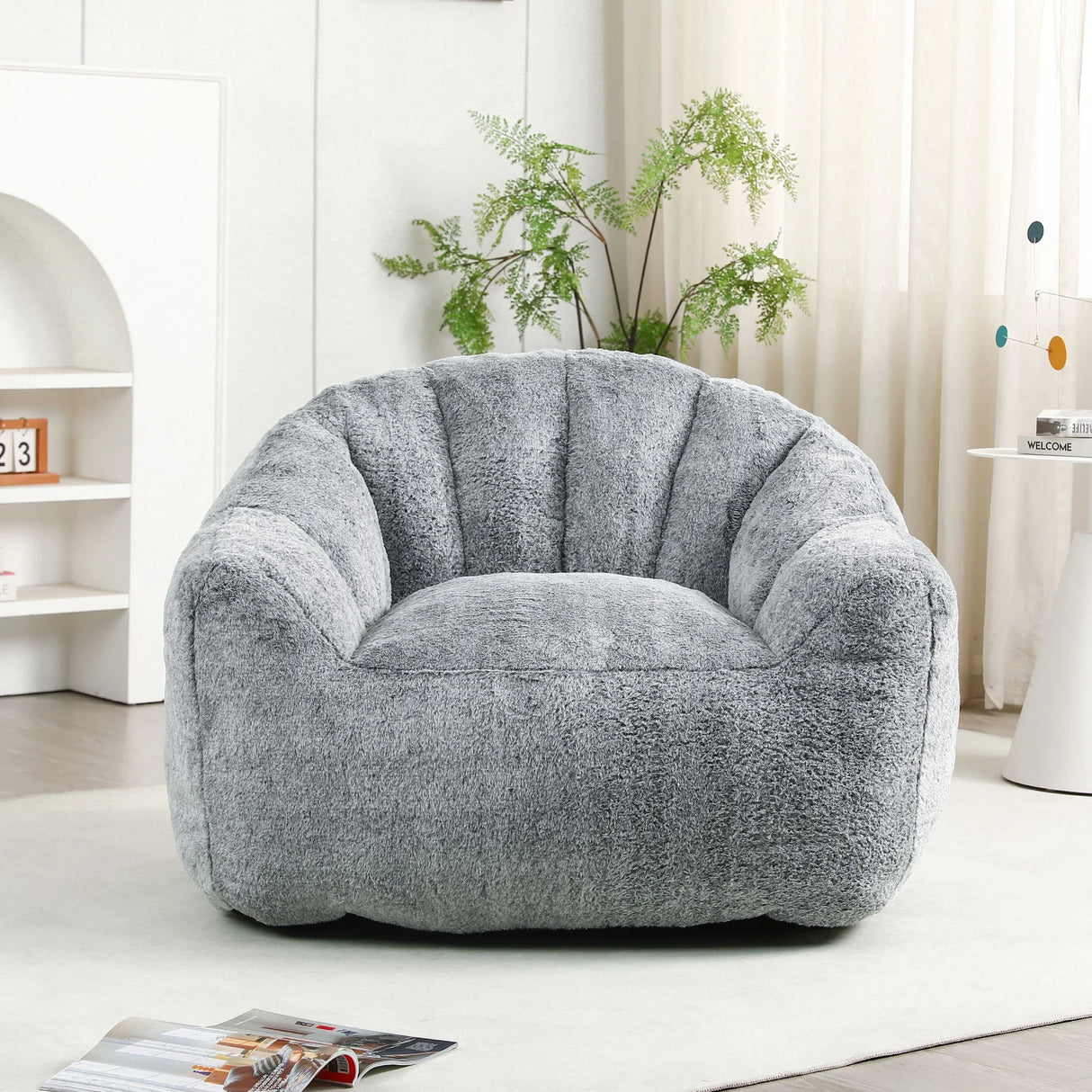 Beanbag Chair, Beanbag Sofa Chair With Armrests Stuffed High Density Foam - Furniture Home Direct