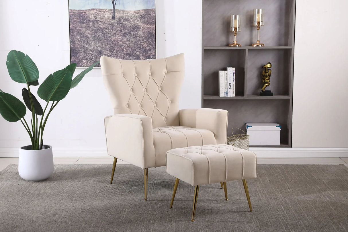 Accent Chair With Ottoman, Comfy Armchair For Living Room - Furniture Home Direct