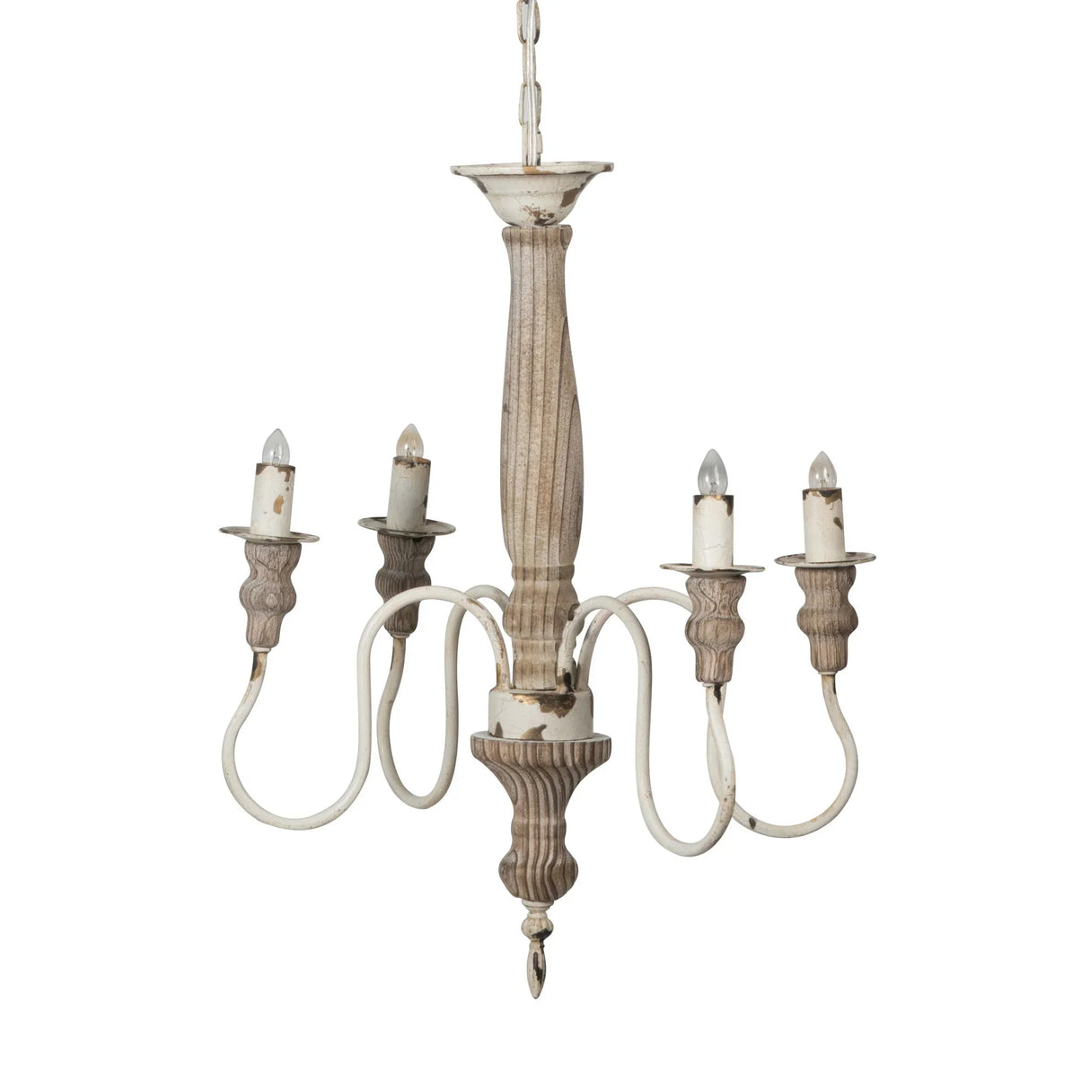 4 Light Chandelier, Hanging Light Fixture With Adjustable Chain For Kitchen, Bulb Not Included - Cream White - Furniture Home Direct