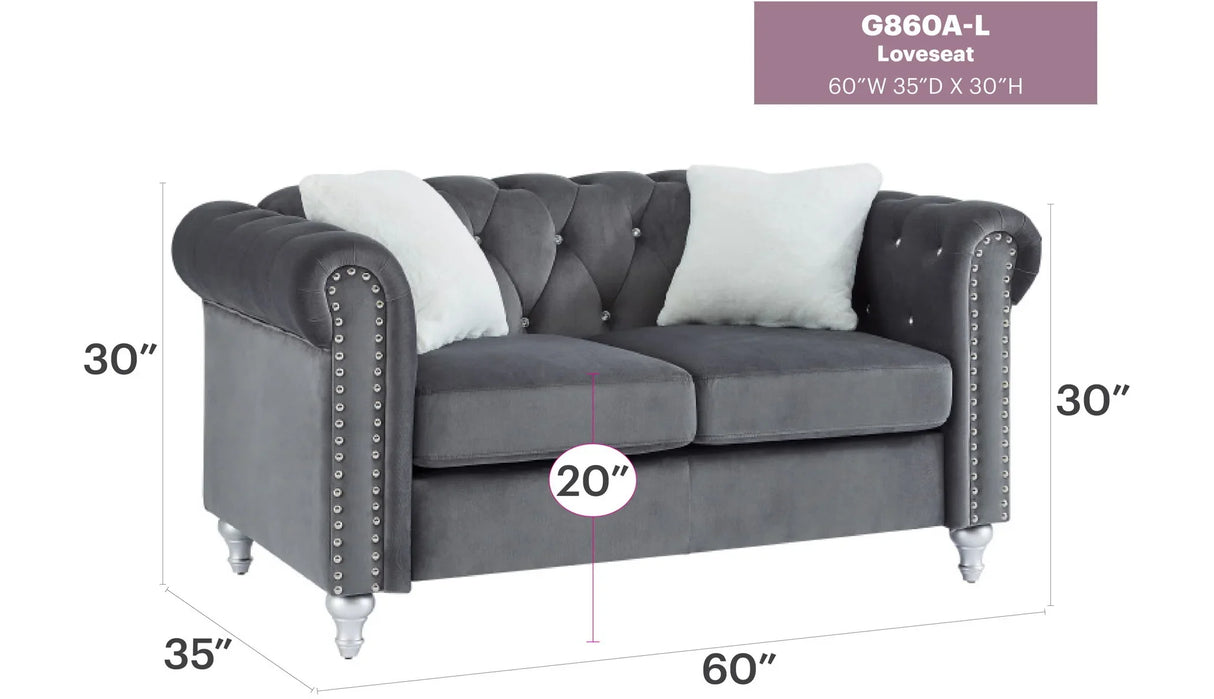 Stylish Contemporary Loveseat - Furniture Home Direct