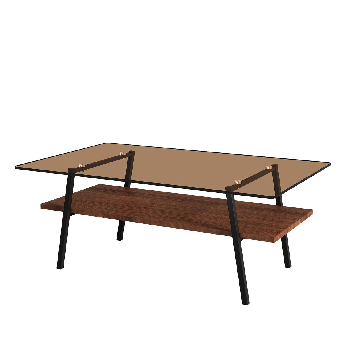 Rectangle Coffee Table, Tempered Glass Tabletop Modern Table For Living Room - Furniture Home Direct