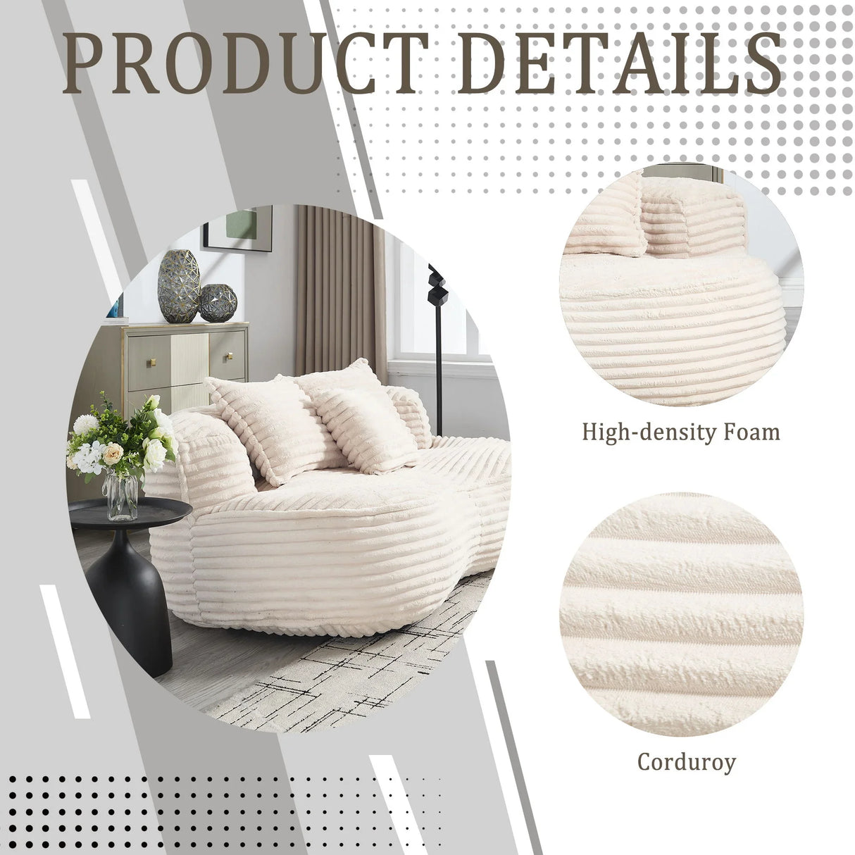 Bean Bag, Lazy Sofa Comfort Lounger High Back Chair - Furniture Home Direct