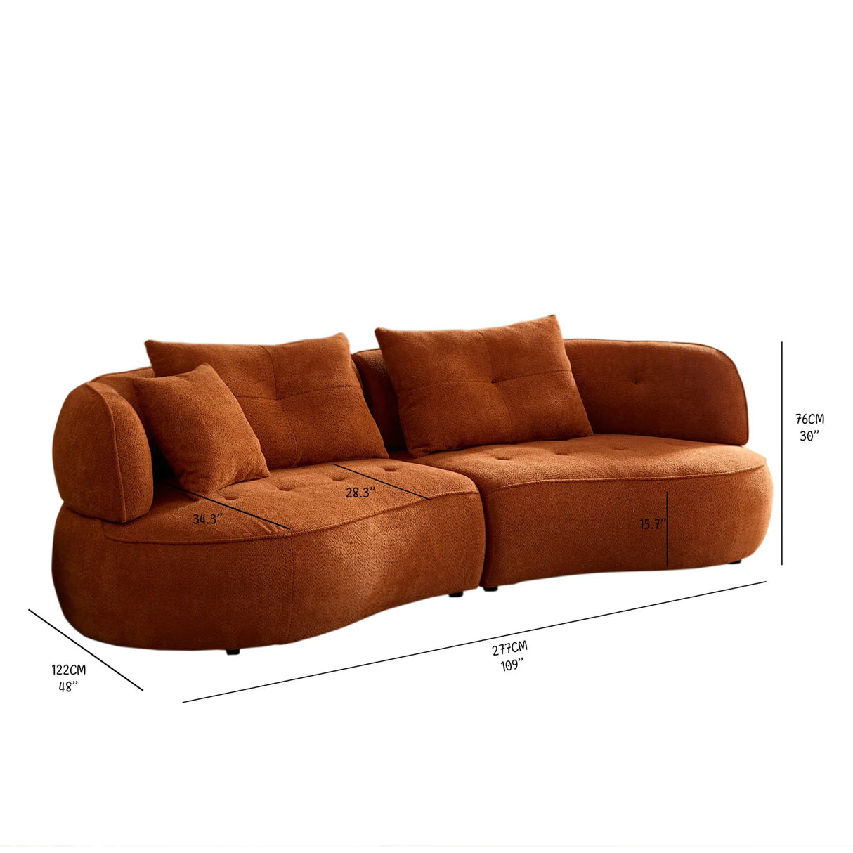 Modular Sofa, Durable Fabric, Solid Wood Frame, High Density Sponge Padding, Seating For 4 - Furniture Home Direct