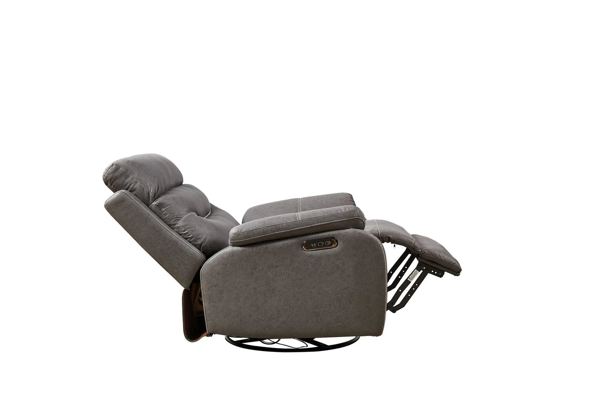 Dual Okin Motor Rocking And 240° Swivel Single Sofa Seat Recliner Chair Infinite Position, Head Rest With Power Function - Furniture Home Direct
