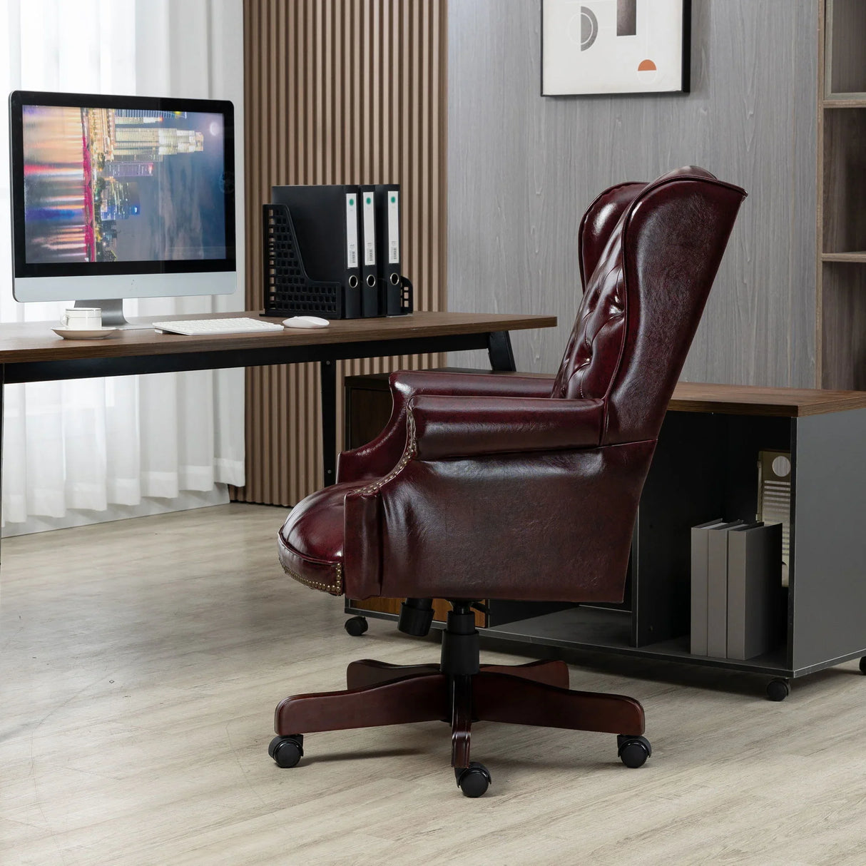 Executive Office Chair, High Back Reclining Comfortable Desk Chair With Smooth Glide Caster Wheels - Furniture Home Direct