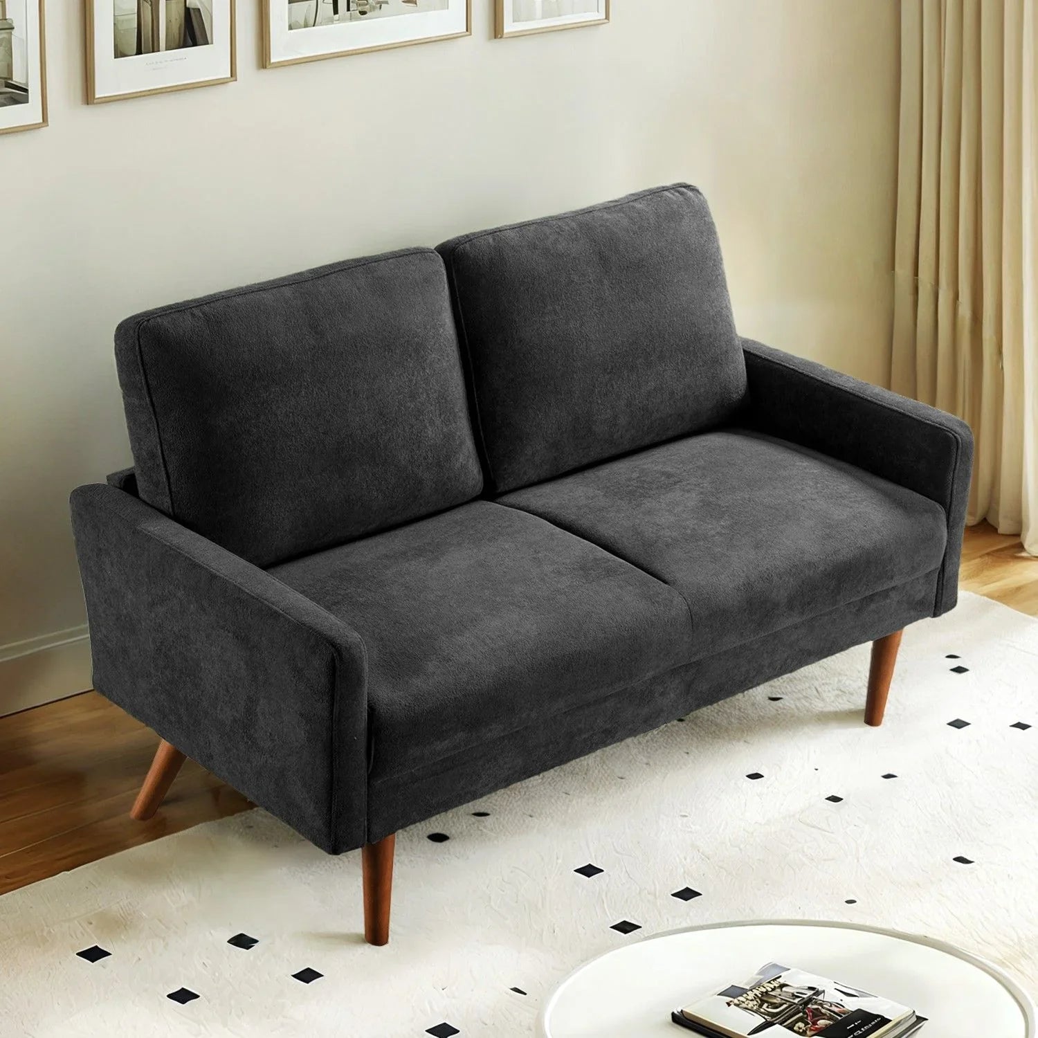 Loveseat Sofa, European Style With Sleek Design, Modern & Vintage Flair, Upholstered 2 Seater Couch - Furniture Home Direct