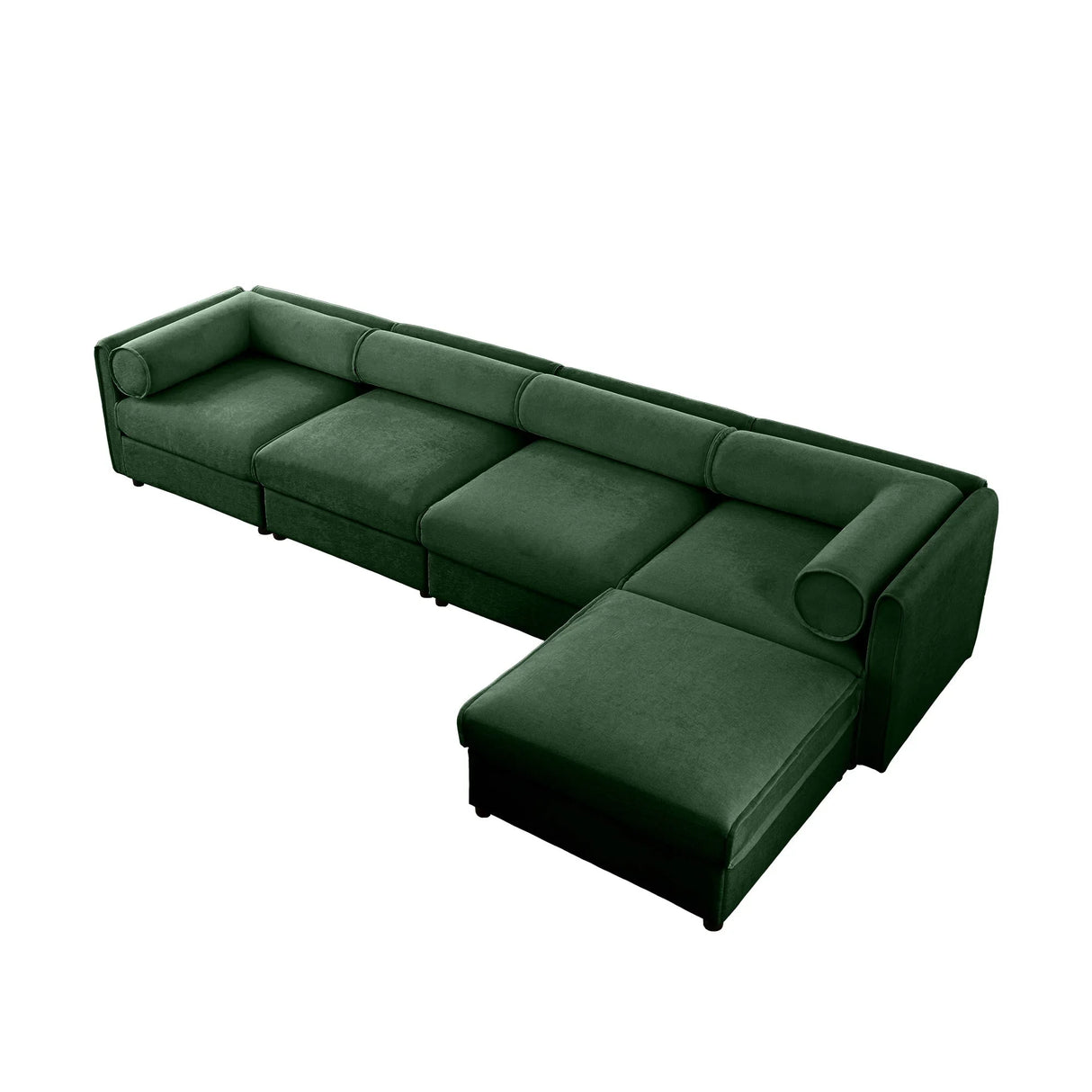Contemporary Elegant White Chenille Sofa With Storage And Ottoman - Furniture Home Direct