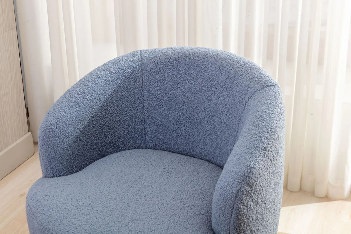 Teddy Fabric Swivel Accent Armchair Barrel Chair With Powder Coating Metal Ring - Furniture Home Direct