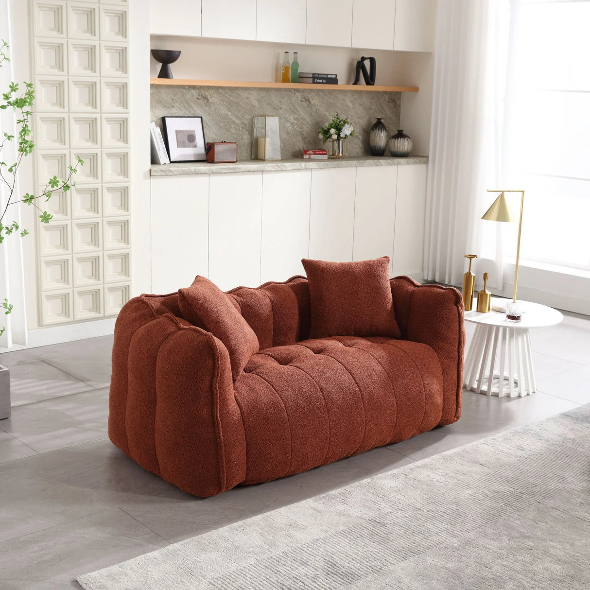 Cozy Beanbag Chair With High Resilience Foam Core For 2 - Furniture Home Direct