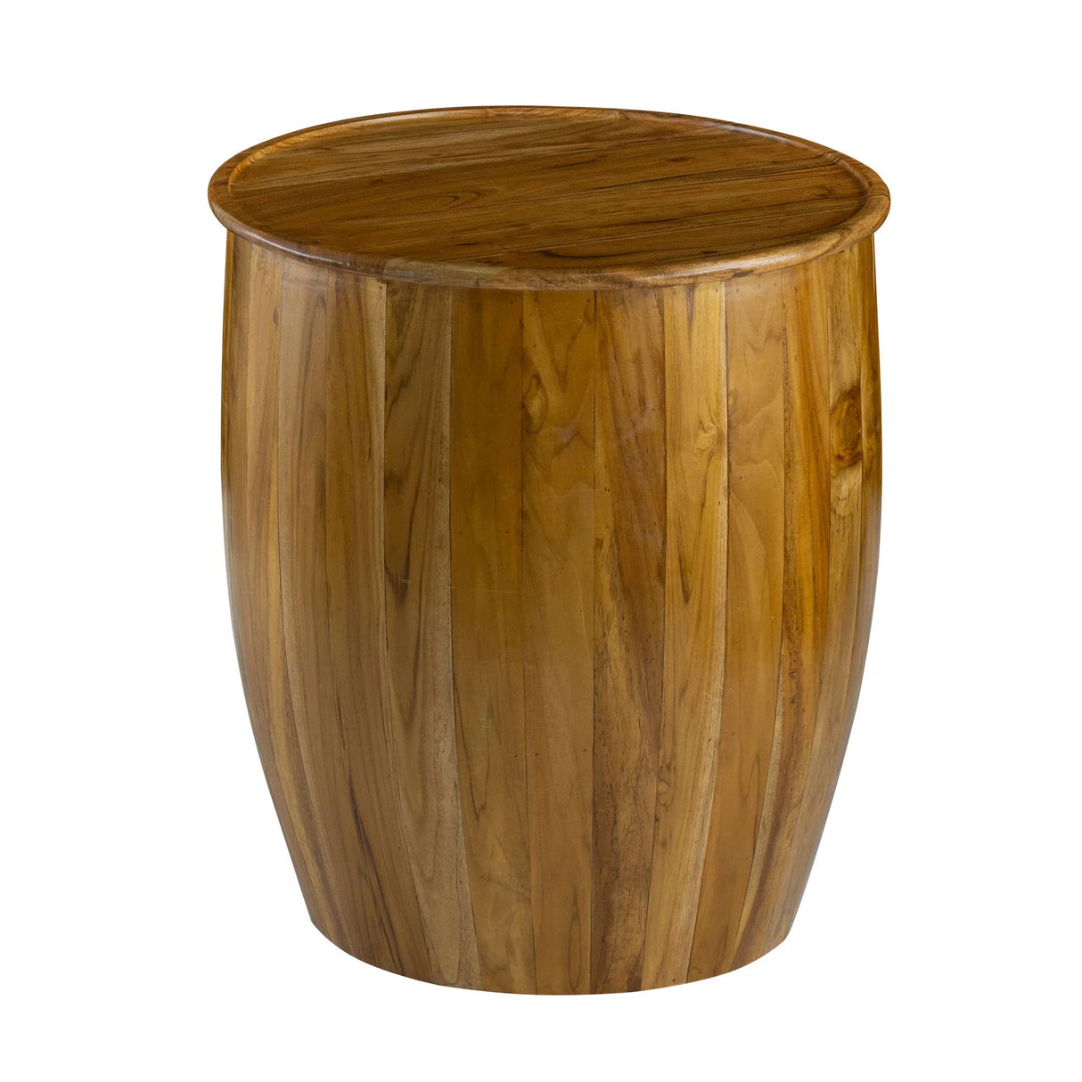 Drum Side Table With Tray Style Top - Brown - Furniture Home Direct
