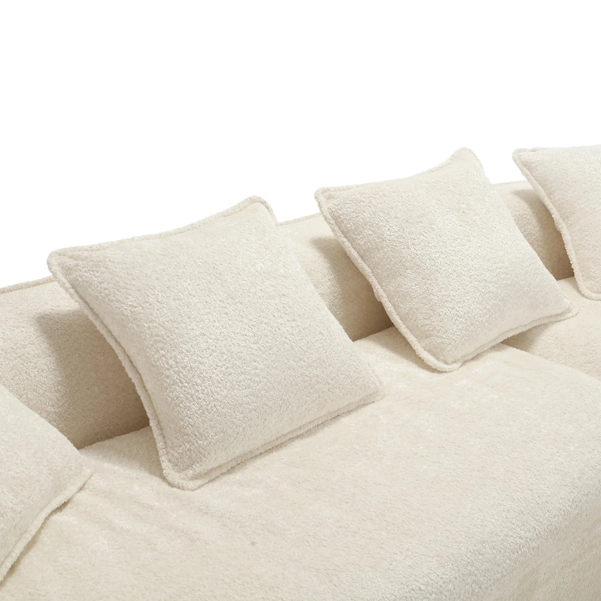 Sectional Sofa Chenille With Plush Soft Cushions Beige - Furniture Home Direct