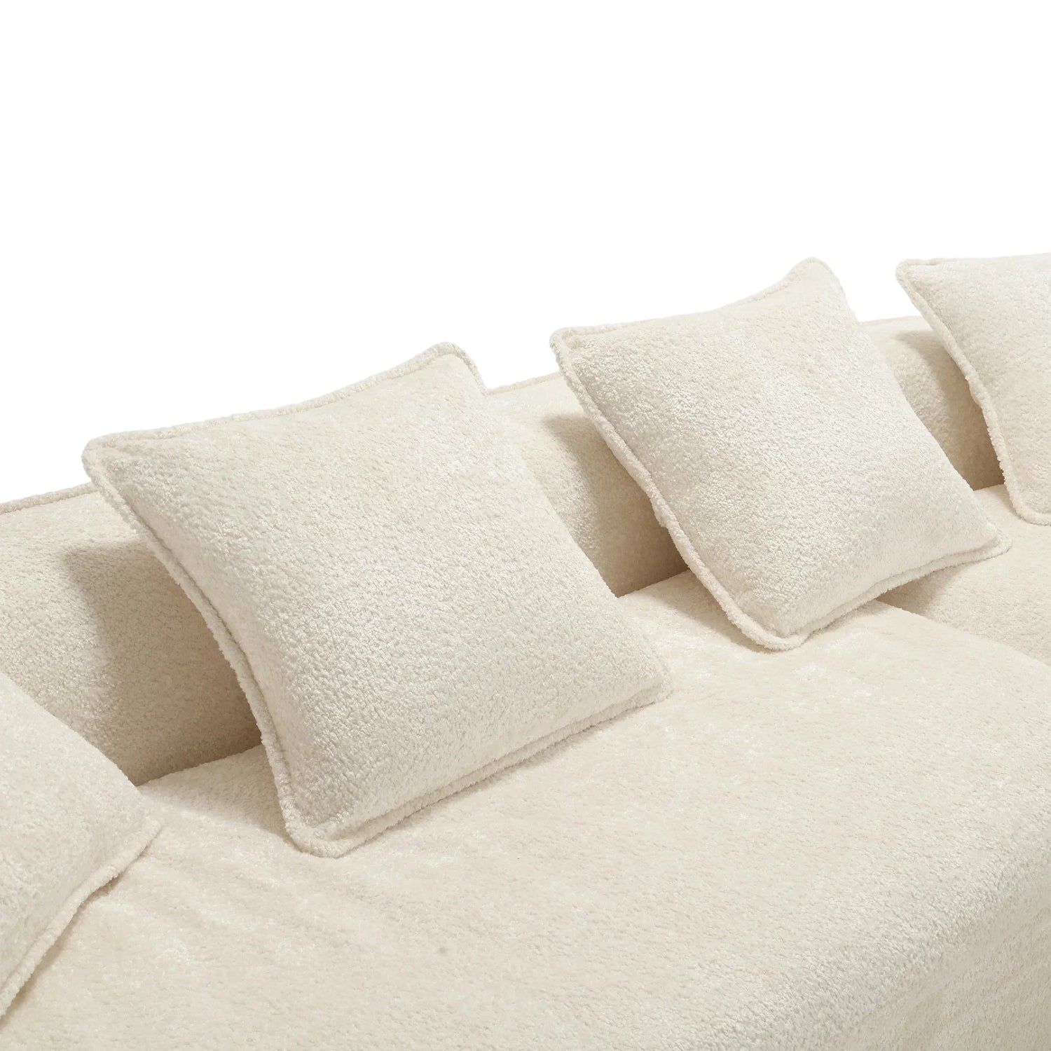 Sectional Sofa Chenille With Plush Soft Cushions Beige - Furniture Home Direct