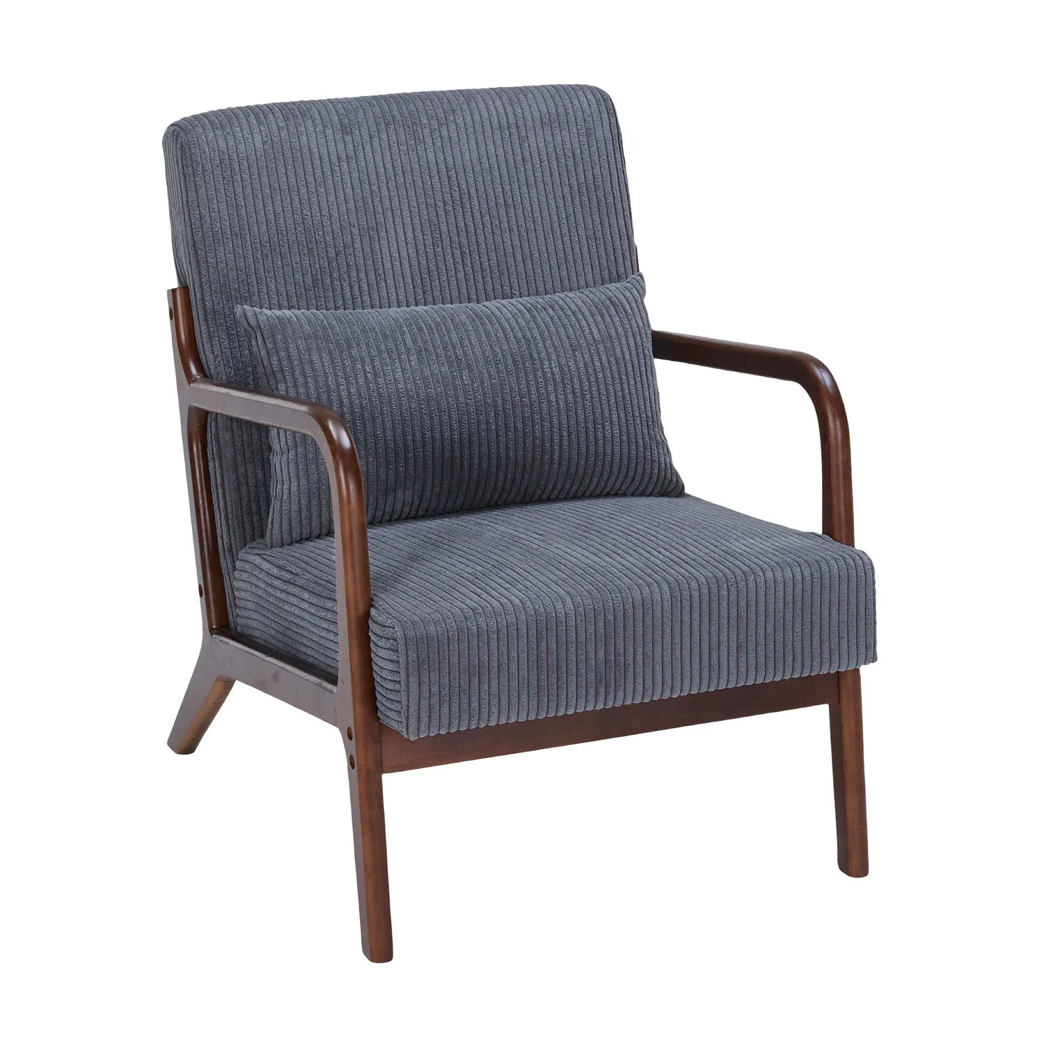 Accent Chair With Pillow And Wood Frame - Furniture Home Direct