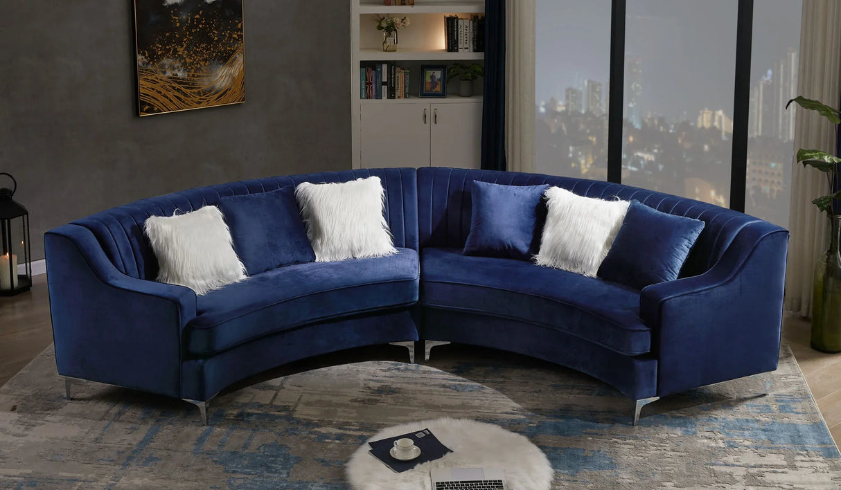 Velvet Curved Sofa - Furniture Home Direct