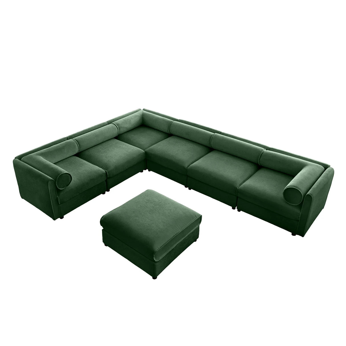 Contemporary Elegant White Chenille Sofa With Storage And Ottoman - Furniture Home Direct