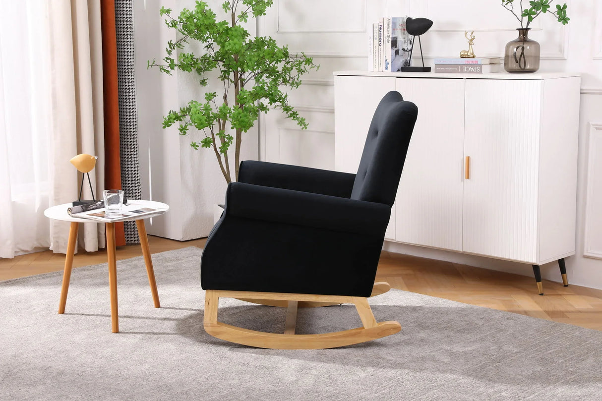 Modern Rocking Chair, Upholstered Accent Chair For Nursery, Small Contemporary Rocke - Furniture Home Direct