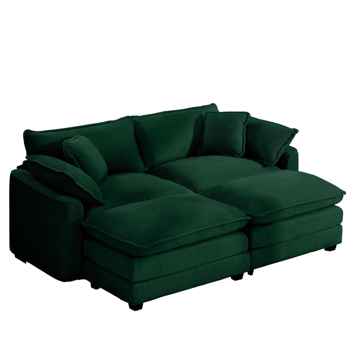 Modern Oversized Modular Cushion Sofa With Ottoman, Low Back, Deep Seating Sofa Set - Furniture Home Direct