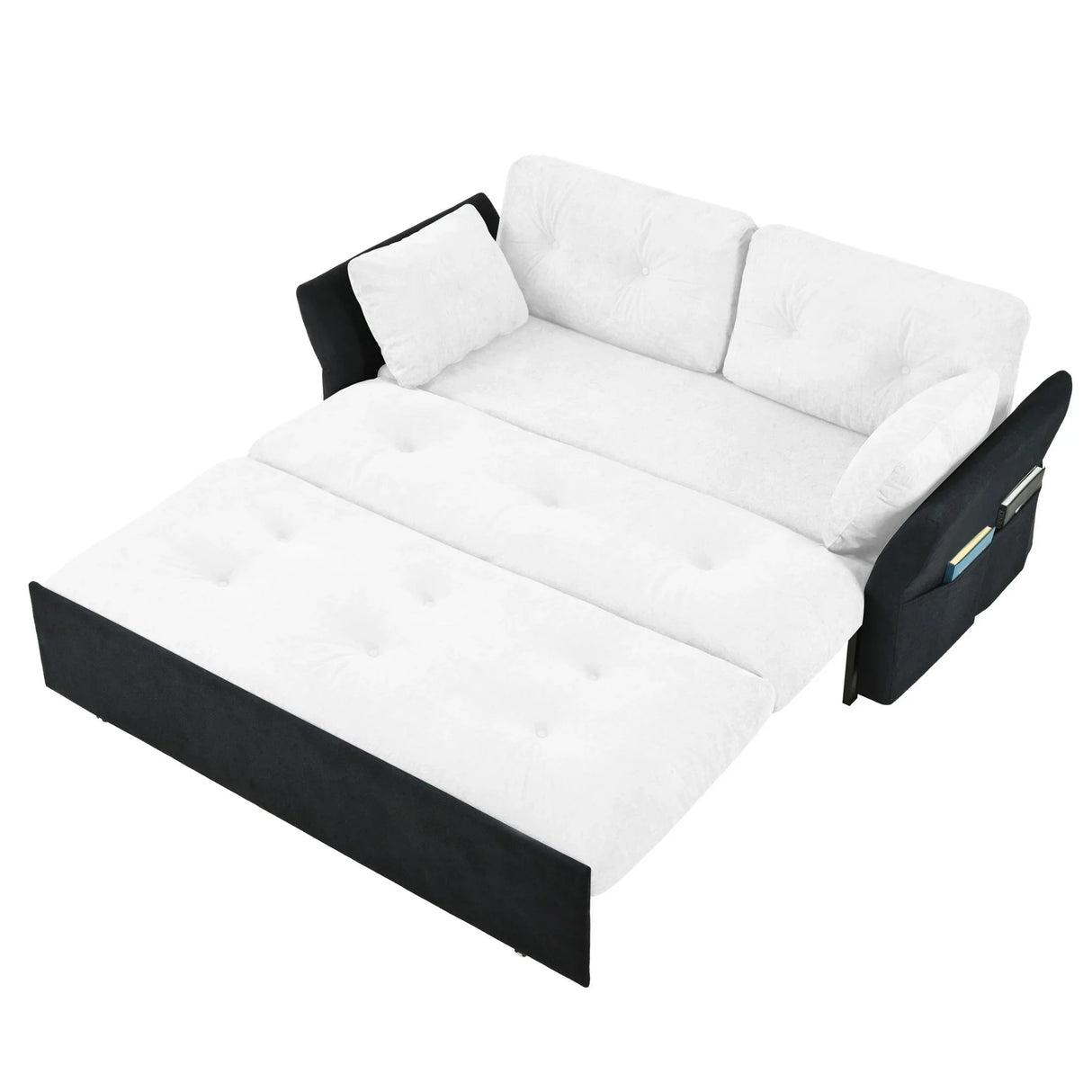 Modern Convertible Sleeper Sofa Bed With Pull-Out Queen Design, Side Storage & Thick Cushions - Furniture Home Direct