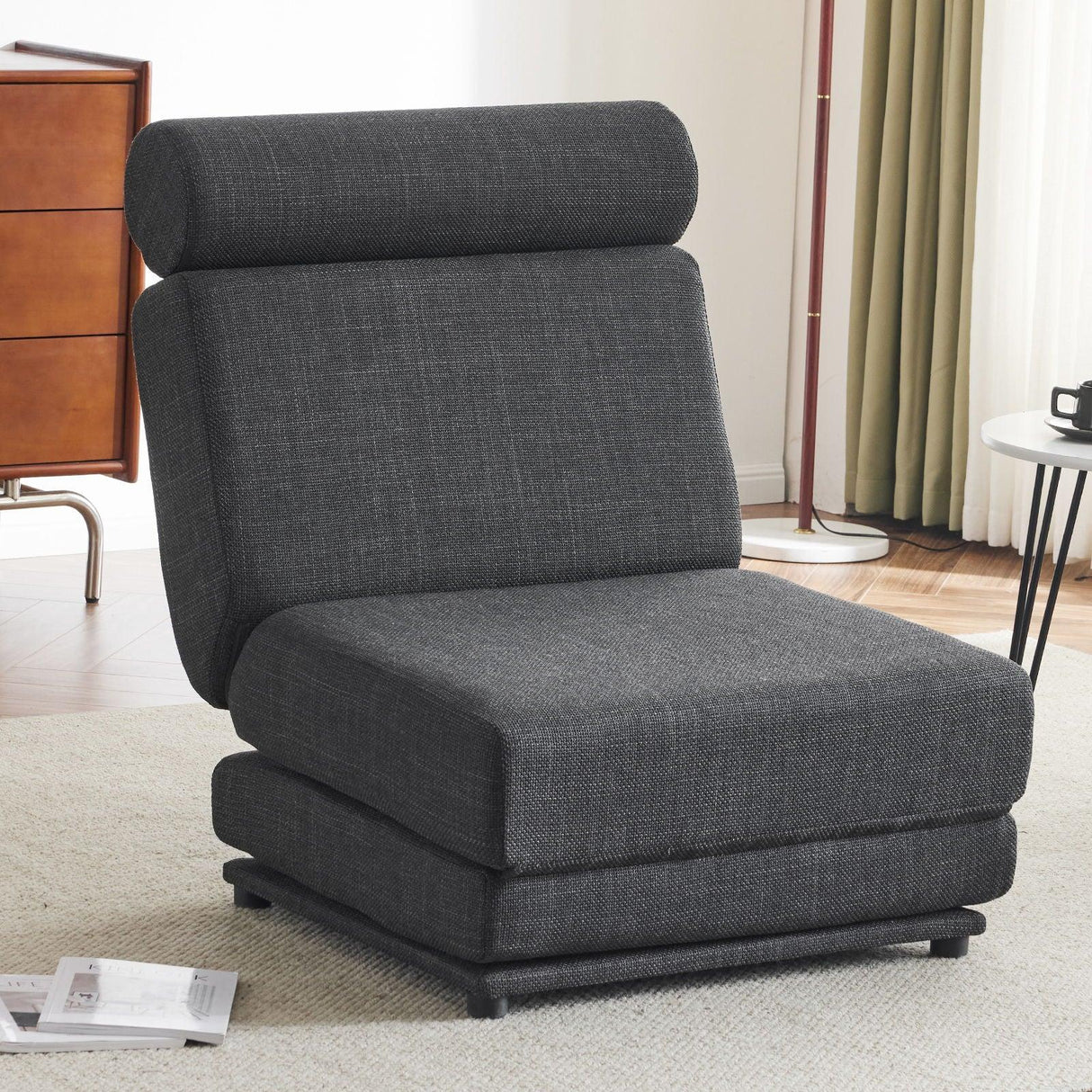 Foldable Single Chair Sofa Bed With Pillow, Easy To Store, Breathable And Wearable Linen - Furniture Home Direct