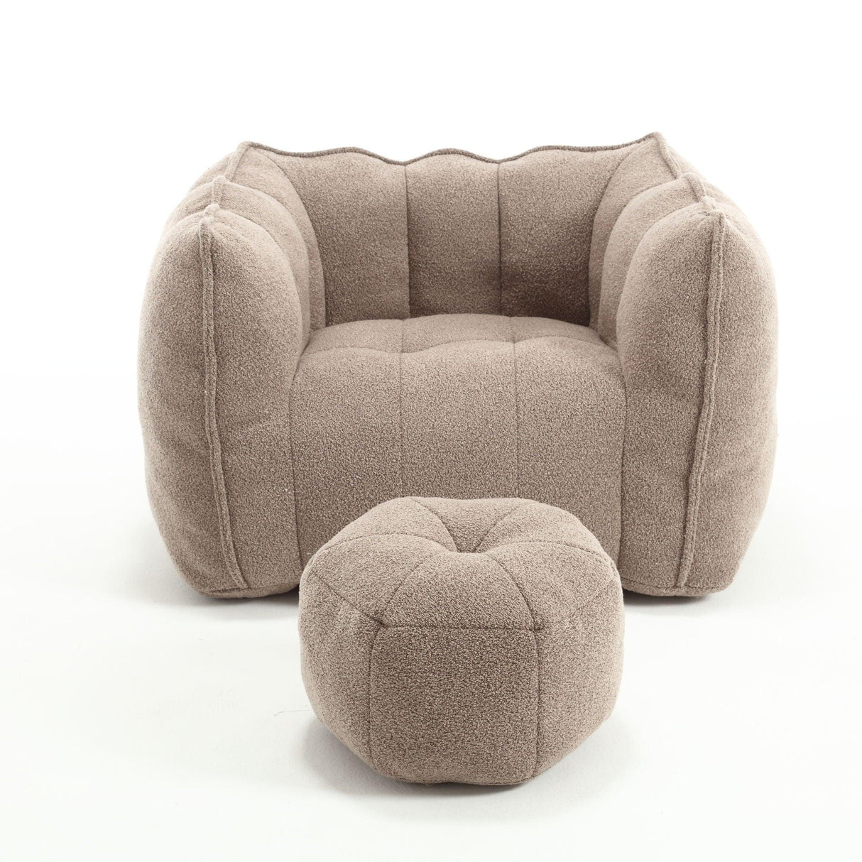 Soft Chenille Bean Bag Chair With High Resilient Foam - Furniture Home Direct