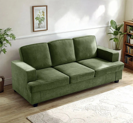 Modern Sofa, Comfortable 3 Seater Couch With Deep Seating, Loose Back Cushions, Wide Arms - Furniture Home Direct
