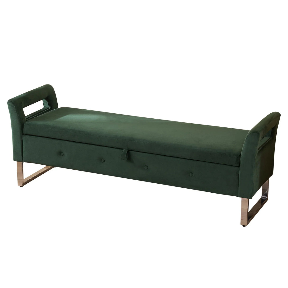 Wide Storage Soft Ottoman Bench With Armrests - Furniture Home Direct