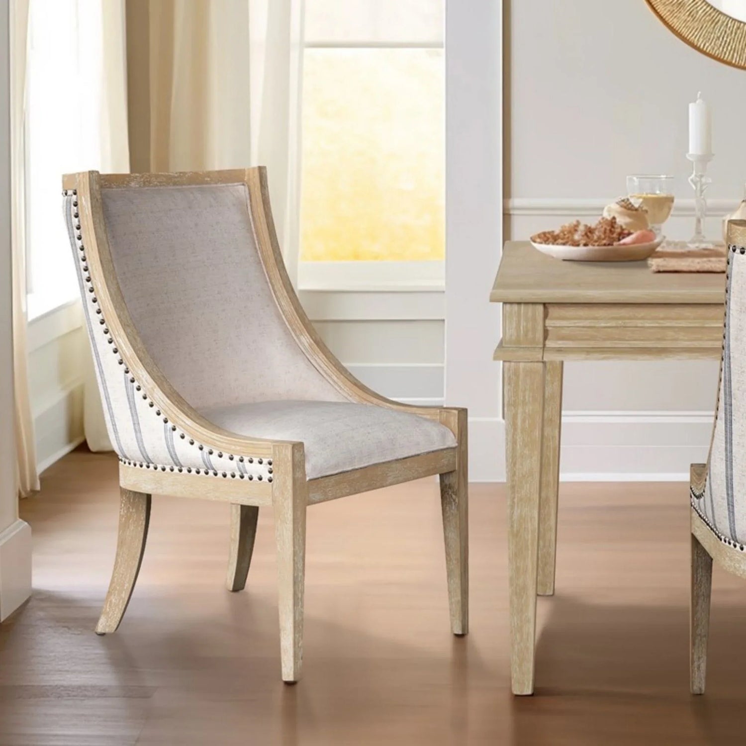 Upholstered Dining Chair With Nailhead Trim - Furniture Home Direct