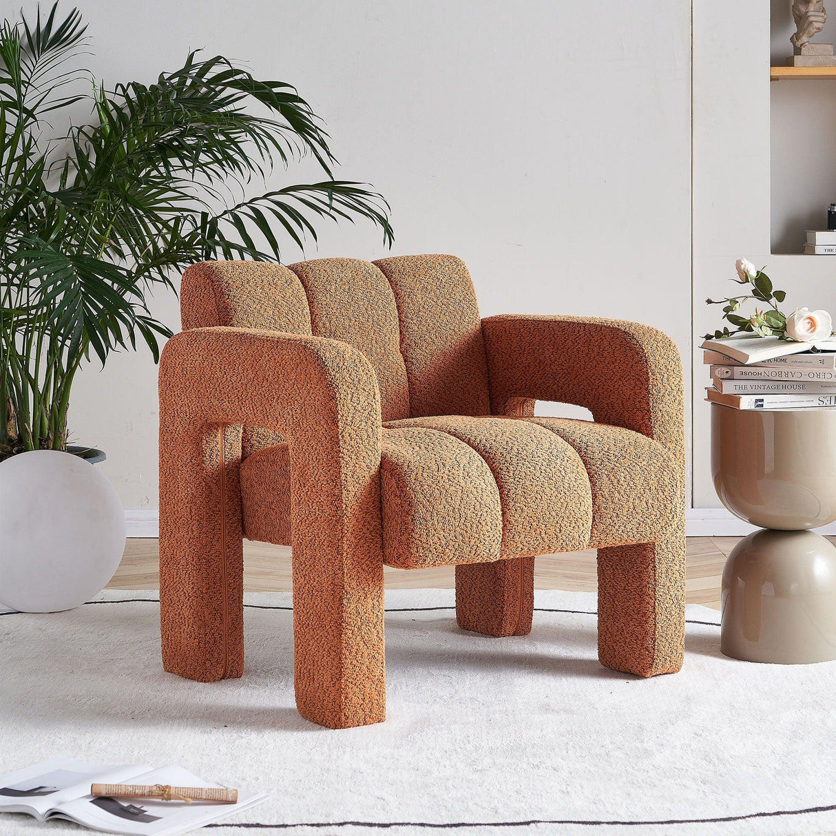 31.10" Boucle Upholstered Accent Chair - Furniture Home Direct