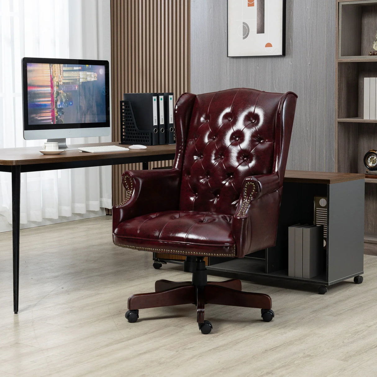 Executive Office Chair, High Back Reclining Comfortable Desk Chair With Smooth Glide Caster Wheels - Furniture Home Direct