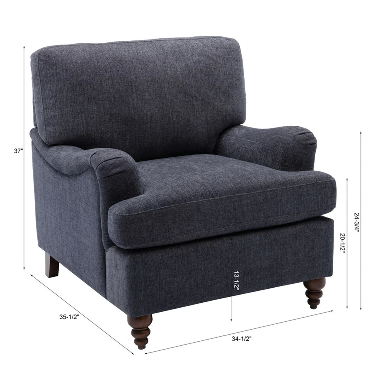 Candor - Arm Chair With English Roll Arms - Furniture Home Direct