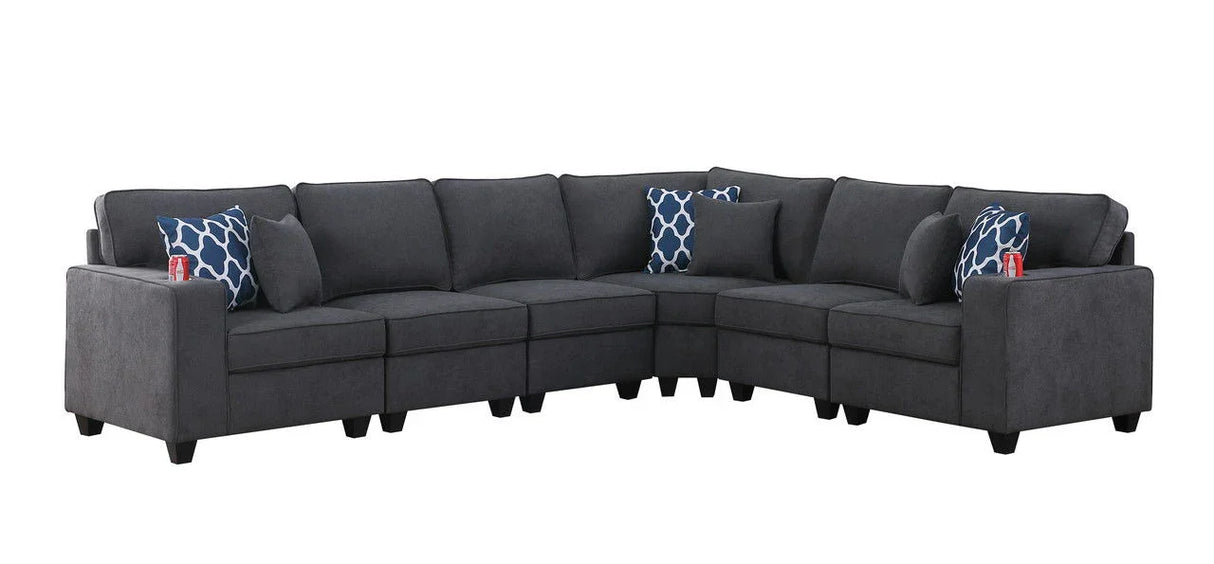 Cooper - Woven Sectional Sofa With Cupholder - Furniture Home Direct