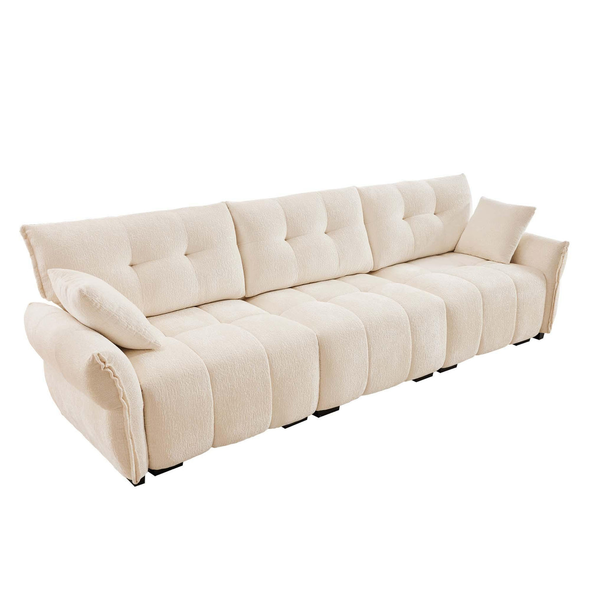 Modern Sofa & Pillows, Textured Cover, High Rebound Cushions - Furniture Home Direct