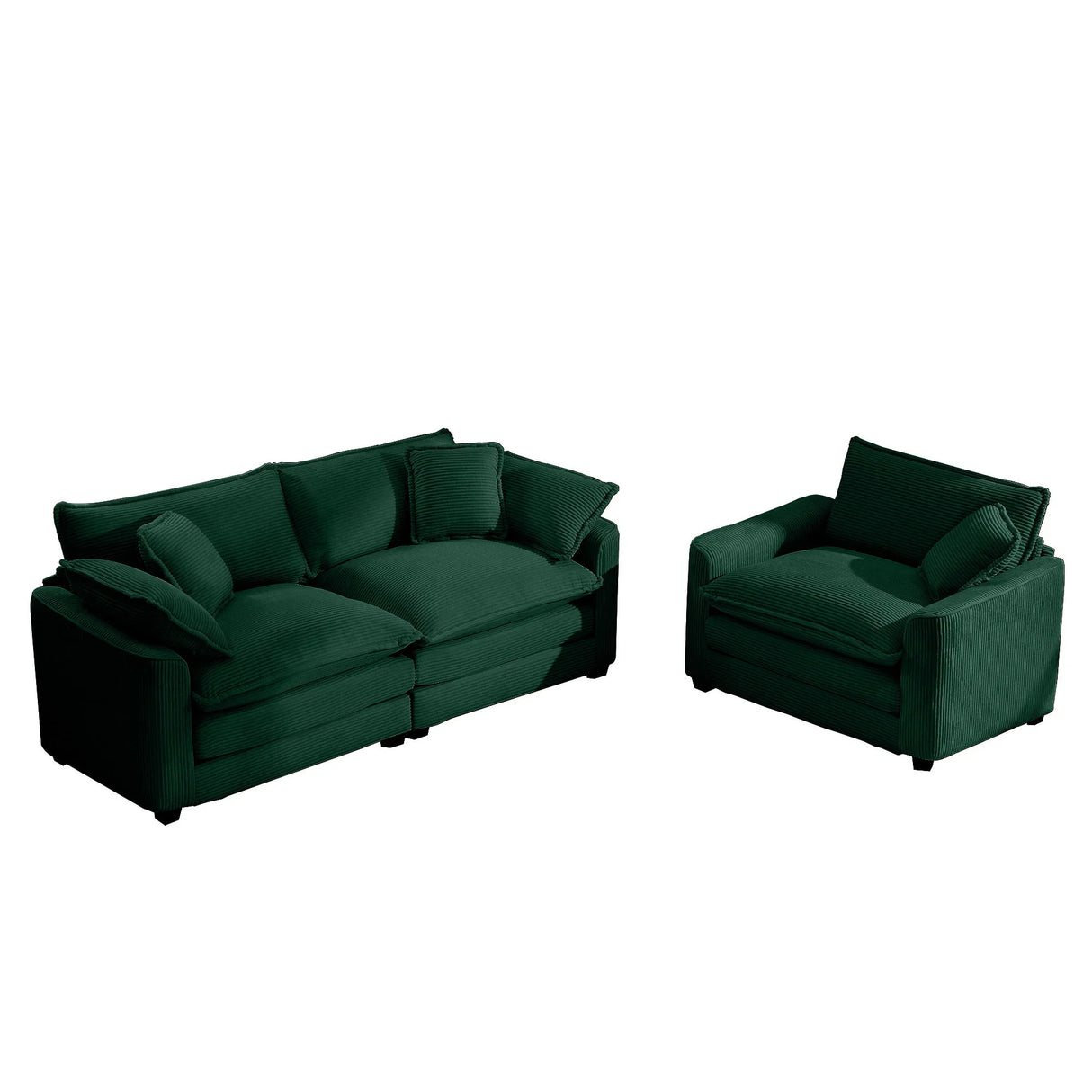 Elegant Corduroy Oversized Sectional Sofa Set With Deep Seats And Flexible Layout - Furniture Home Direct