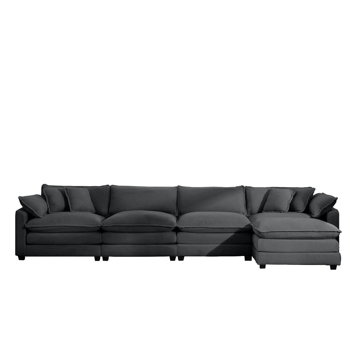 Modern Oversized Modular Cushion Sofa With Ottoman, Low Back, Deep Seating Sofa Set - Furniture Home Direct