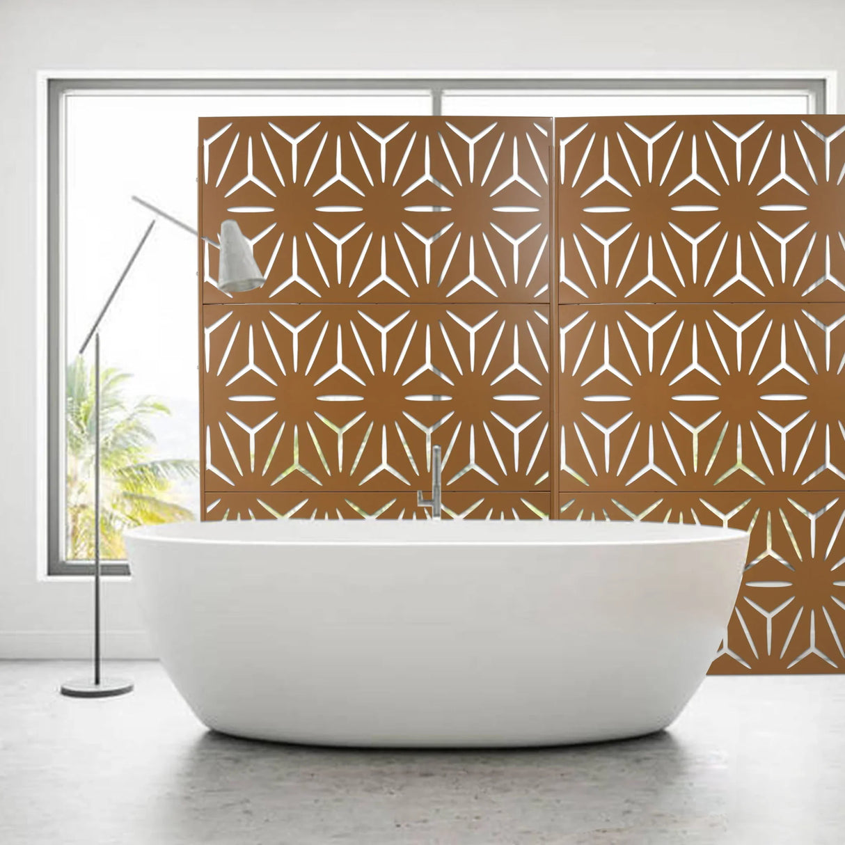 Outdoor & Indoor Metal Privacy Screen, Freestanding Decorative Panels - Furniture Home Direct